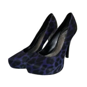 Carlos Santana Blue Animal Print Pump 7.5M